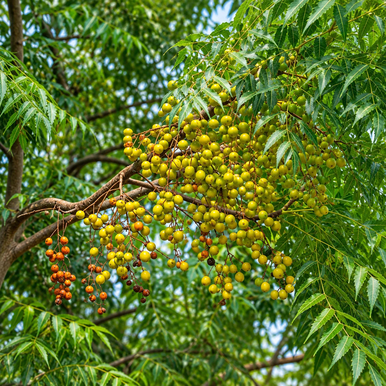 Neem Fruits on Plant